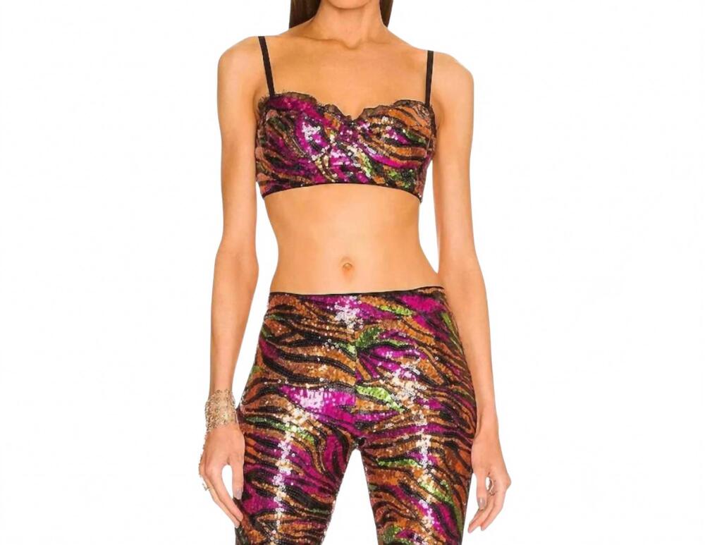 NEW DUNDAS X REVOLVE jerry bustier top in black zebra